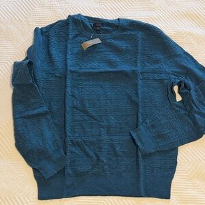 J. Crew Textured Teal Crewneck Sweater - Large